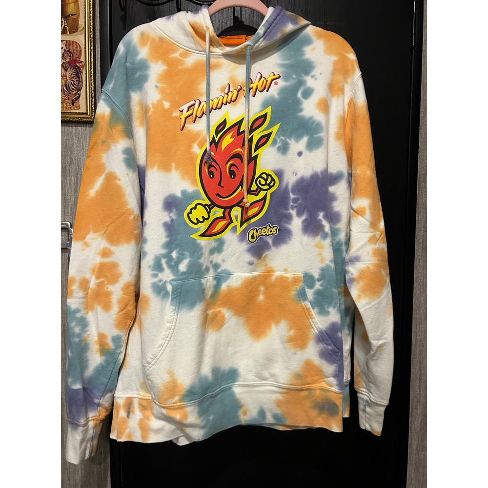 Cheetos Flamin Hot Hoodie XL Tie Dye Graphic Pullover Sweatshirt